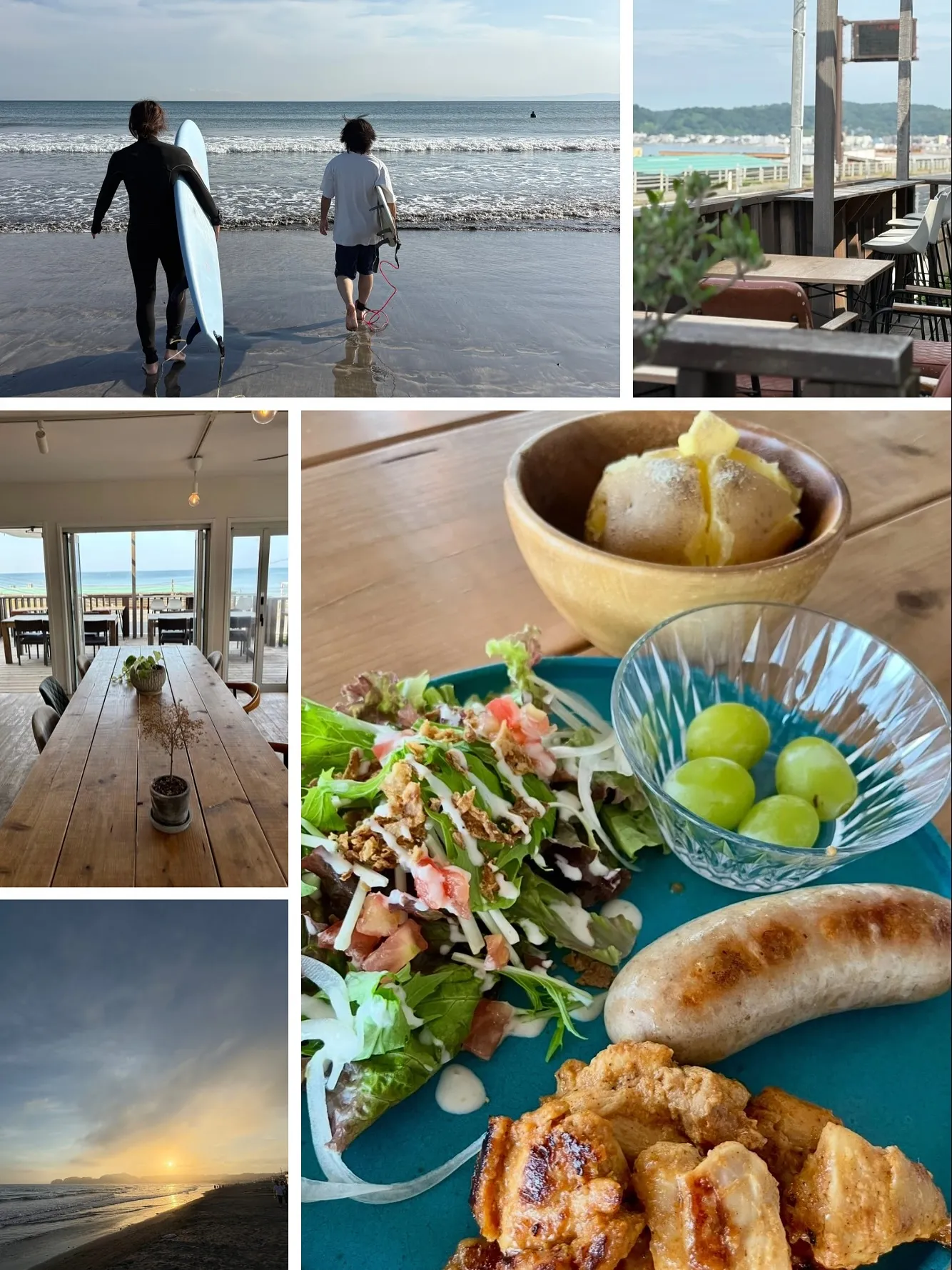 営業終わりに従業員同士でサーフィンしたり、ご飯を一緒に食べる...